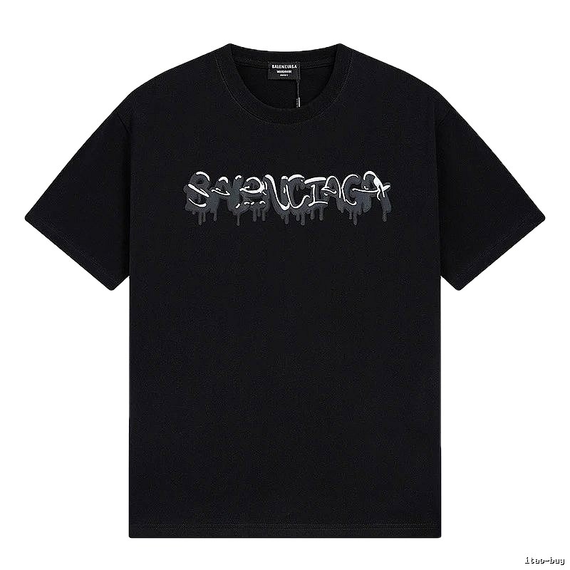 Balenciaga graffiti-style black T-shirt