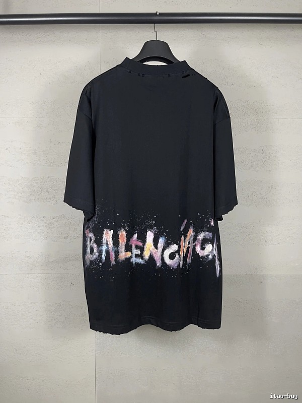 Balenciaga graffiti-style black T-shirt