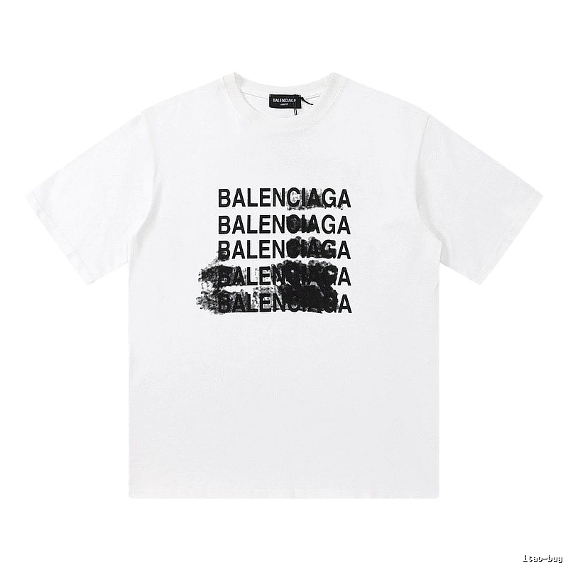Balenciaga Graffiti Trendy Style White Short-sleeve T-shirt