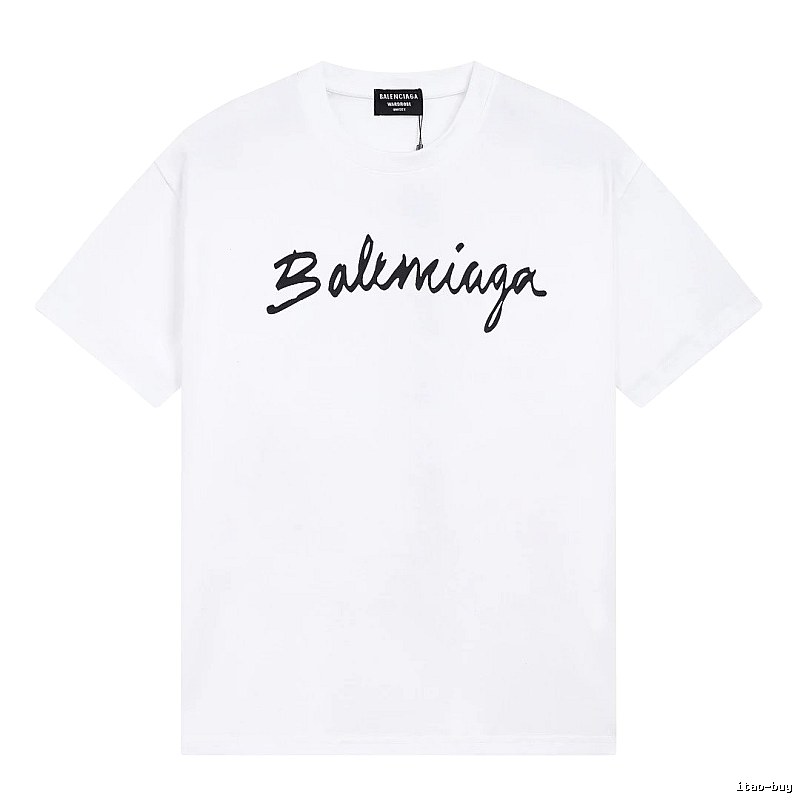 Balenciaga Handwritten Signature Casual White T-shirt