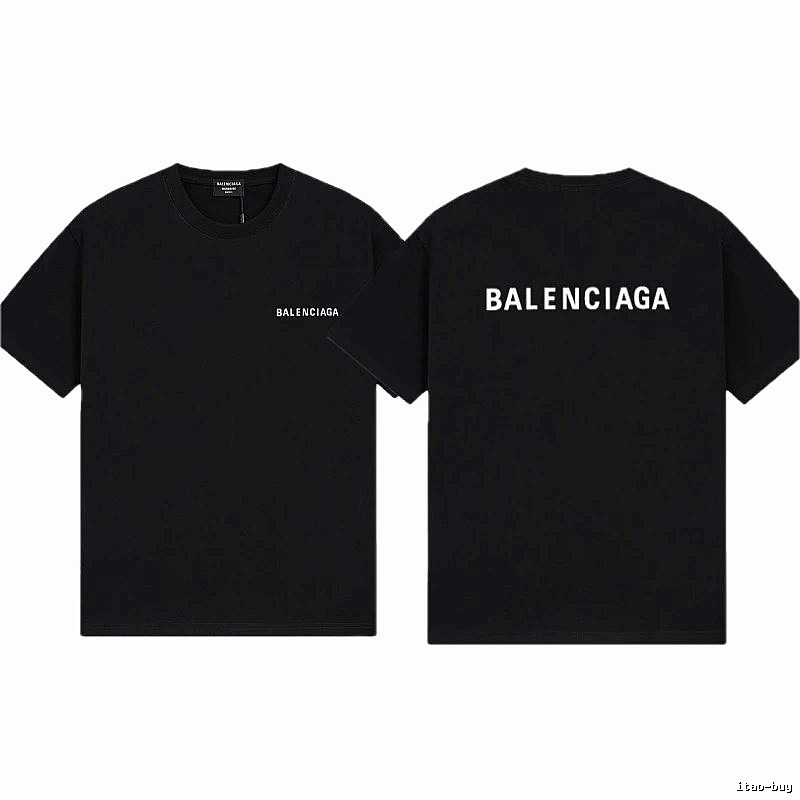Balenciaga Letter Print Minimalist Style Black T-shirt