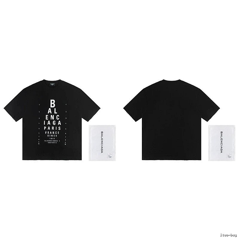 Balenciaga Letter Print Street Style Black T-Shirt