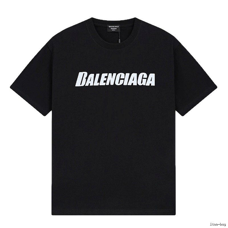 Balenciaga Letter Print Street Style Black T-Shirt