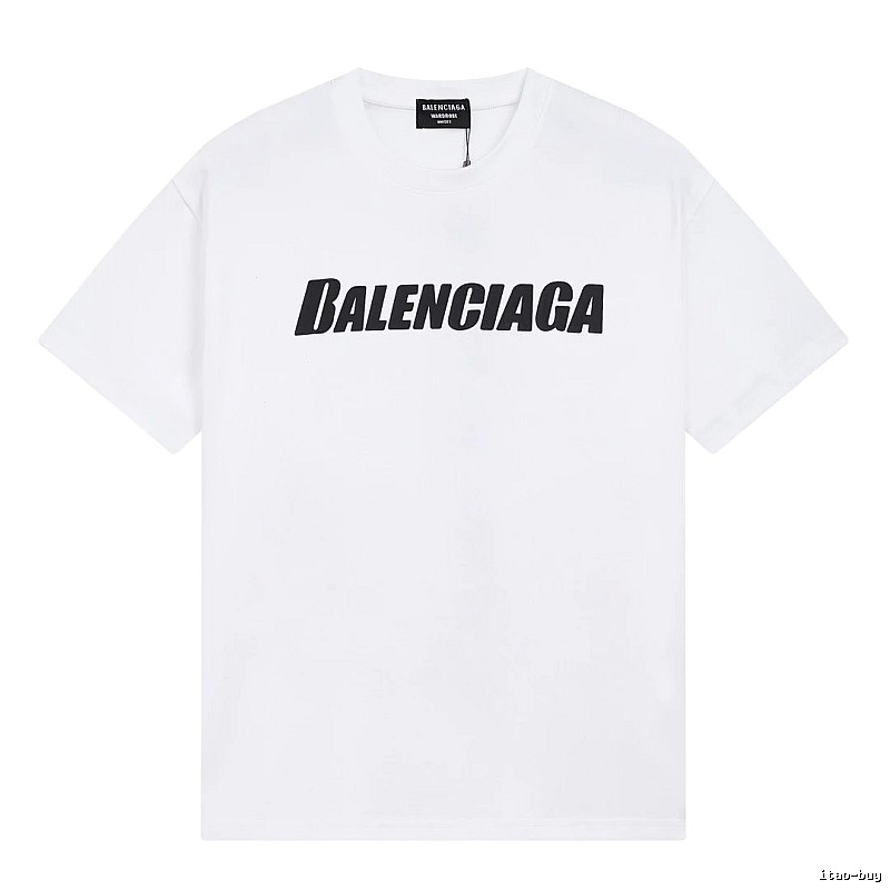 Balenciaga Letter Print Trendy White T-Shirt