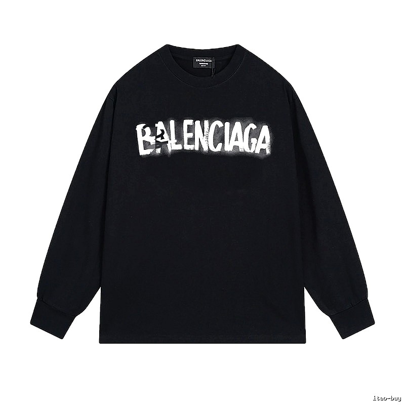 Balenciaga letter style black T-shirt