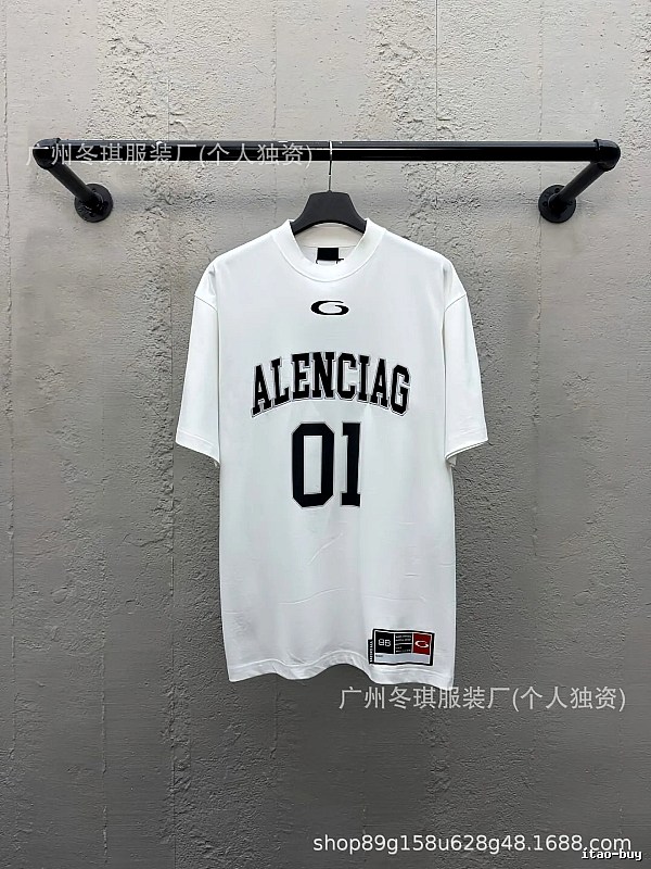 Balenciaga letter-style white T-shirt