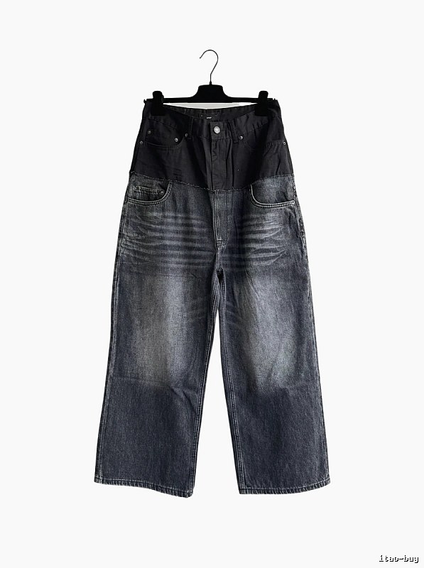Balenciaga patchwork denim wide-leg pants
