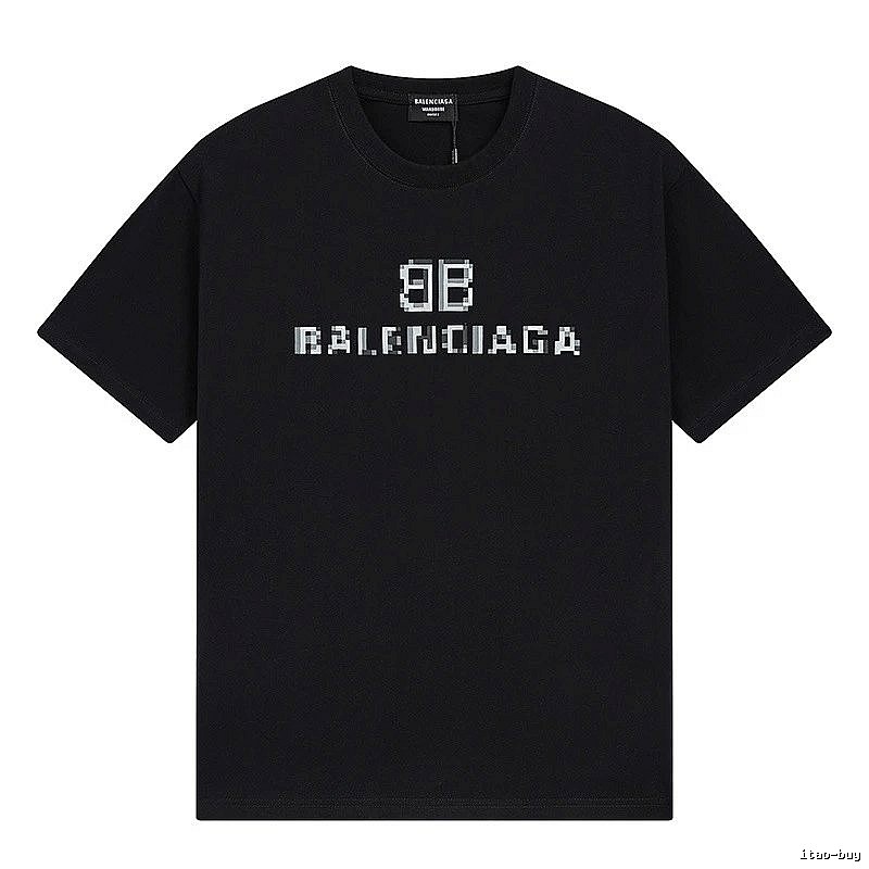 Balenciaga pixel-style black T-shirt