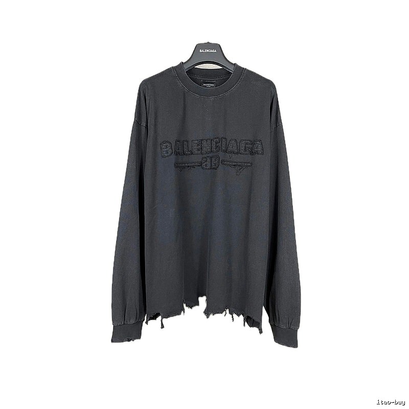 Balenciaga retro ripped black T-shirt