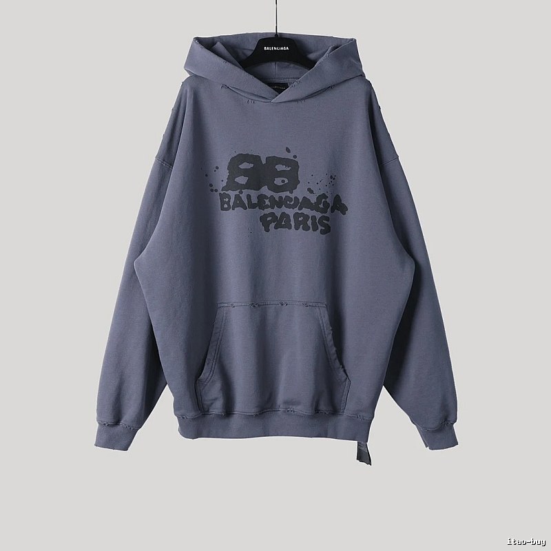 Balenciaga retro-style grey hoodie