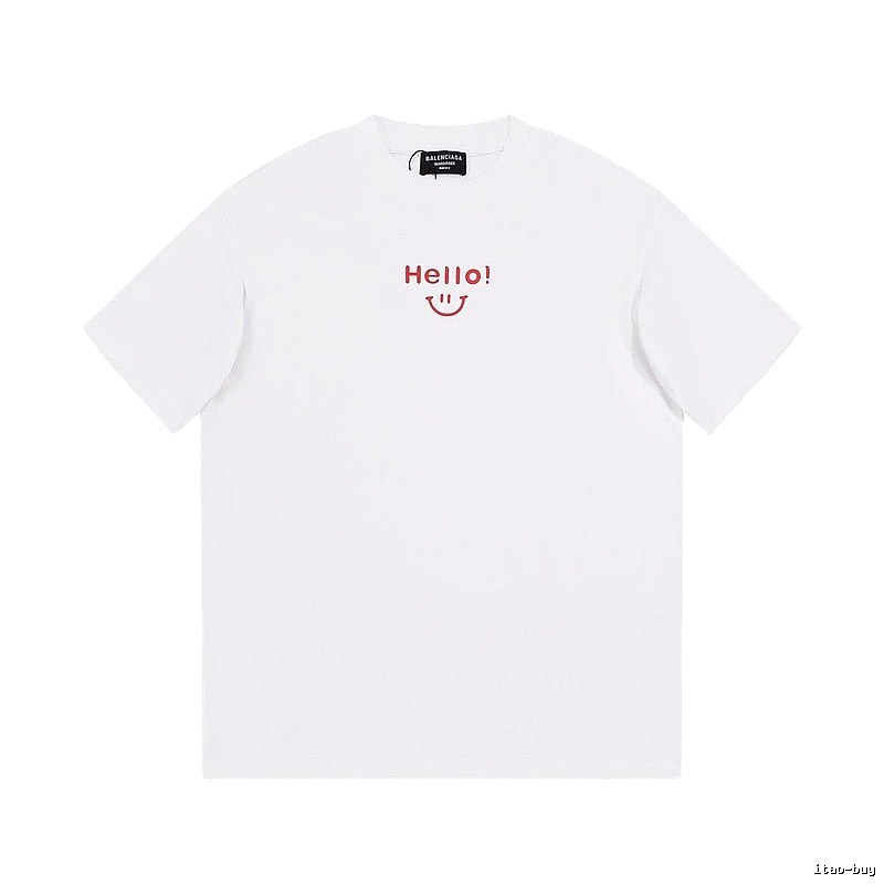 Balenciaga Smile Collection Minimalist Style White T-shirt