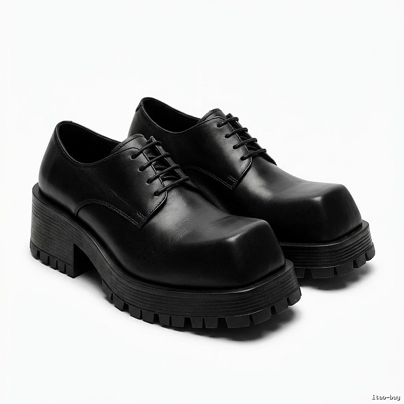 Balenciaga thick-soled British-style leather shoes