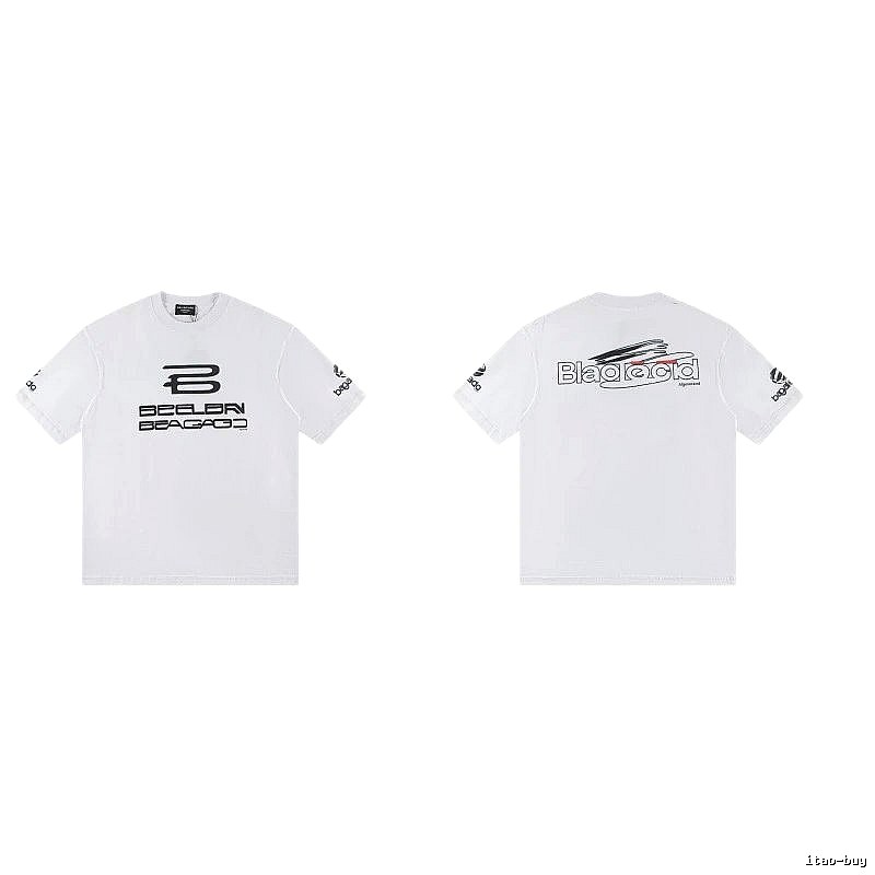 Balenciaga Trendy Racing Print White T-Shirt