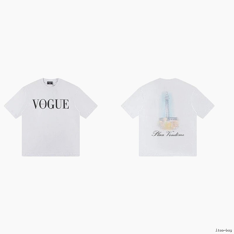 Balenciaga VOGUE Printed Trendy White T-Shirt