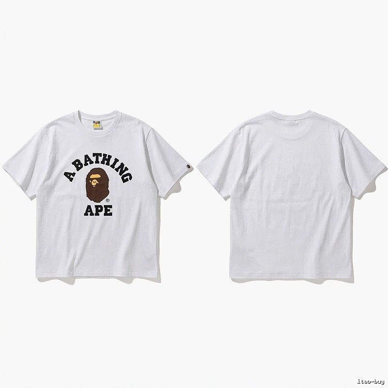 Bape ape head minimalist style white T-shirt