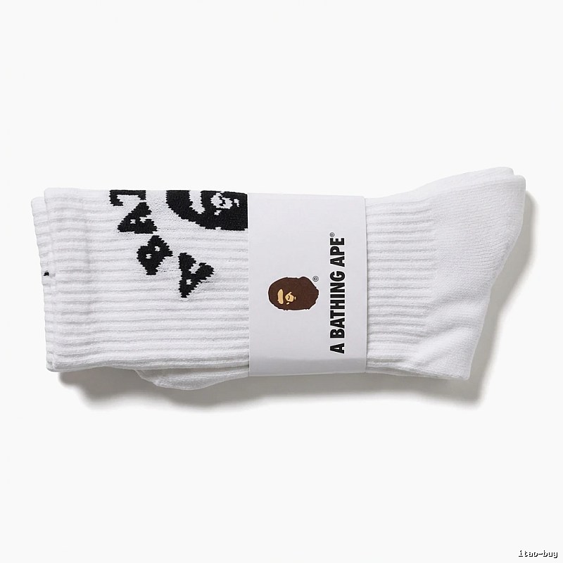 Bape Ape Head White Trendy Socks