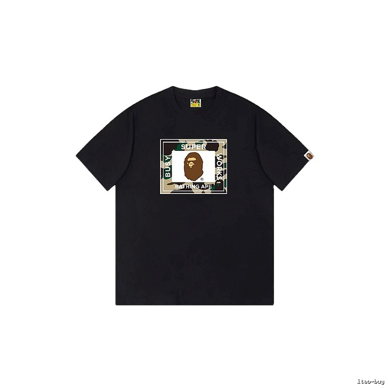Bape camouflage style black T-shirt
