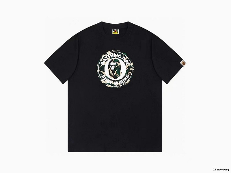 Bape camouflage style black T-shirt