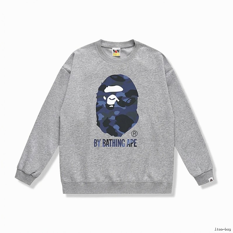 Bape camouflage-style gray sweatshirt