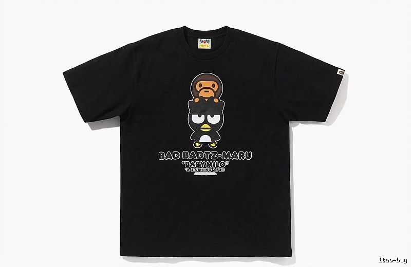 Bape Cartoon Trendy and Cool Style Black T-shirt