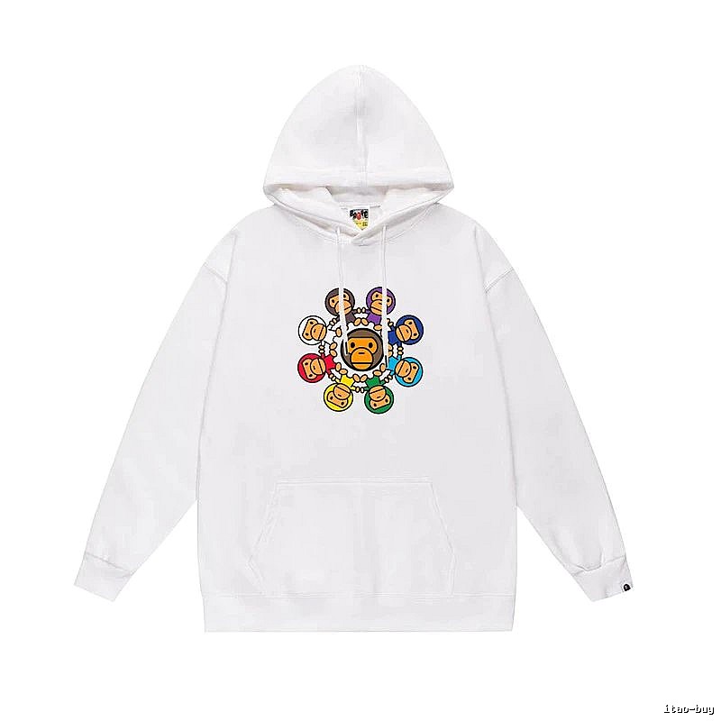 Bape cartoon trendy brand white sweatshirt