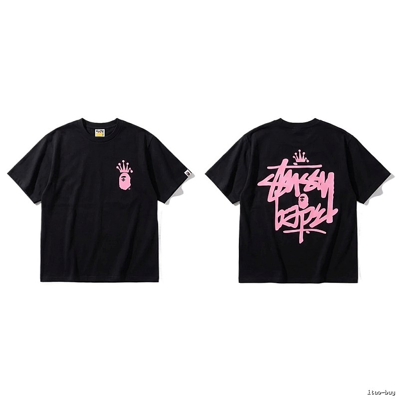 Bape Crown Graffiti Style Black T-shirt