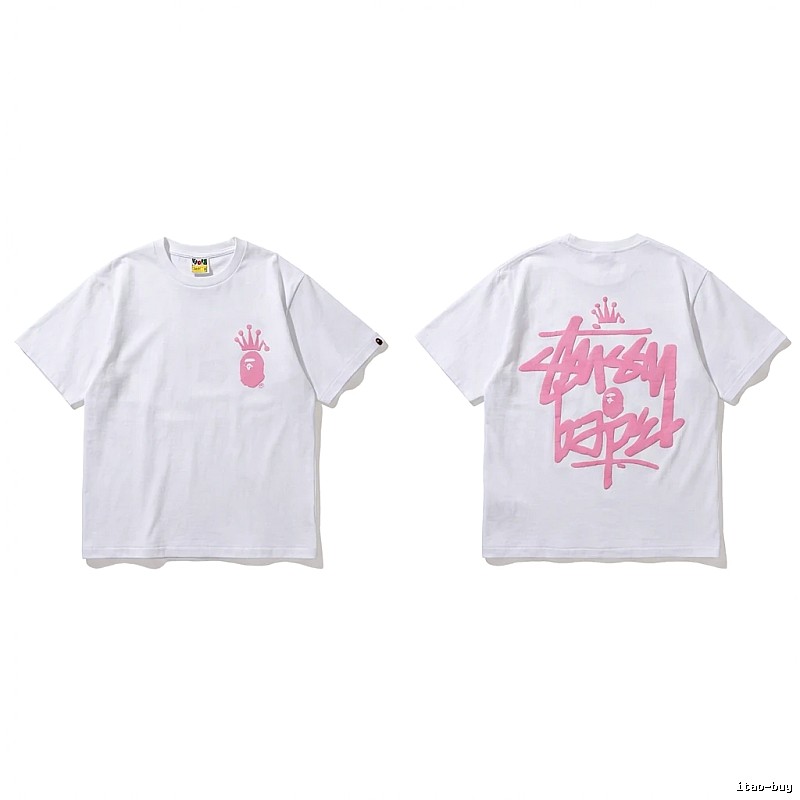Bape Crown Graffiti Style White T-shirt