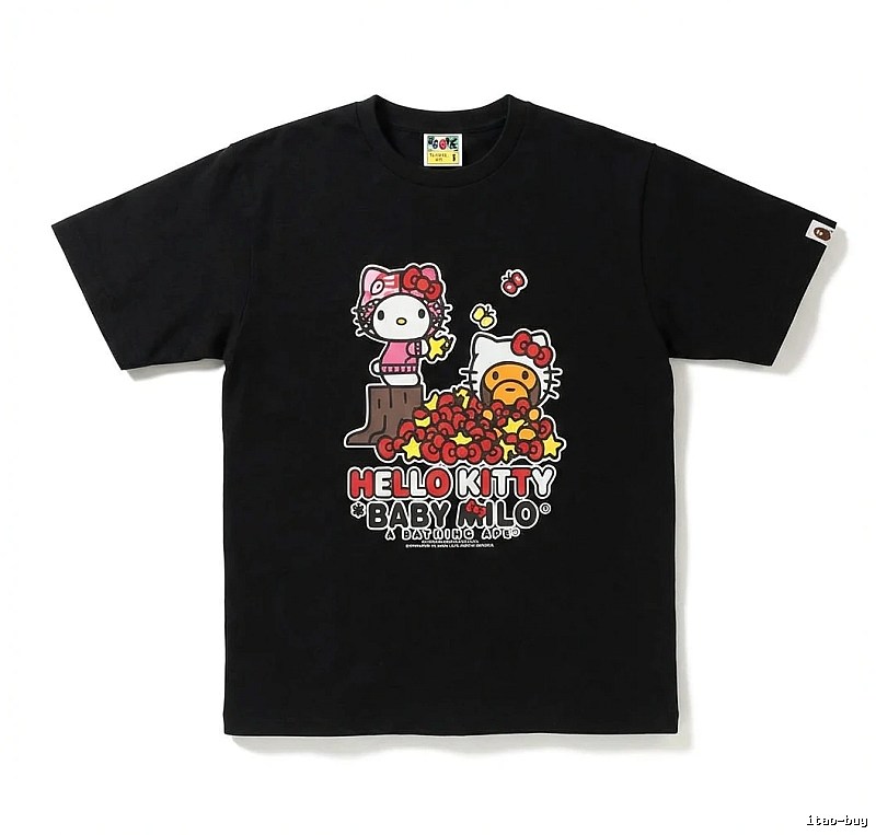 Bape Hello Kitty Co-branded Black T-shirt