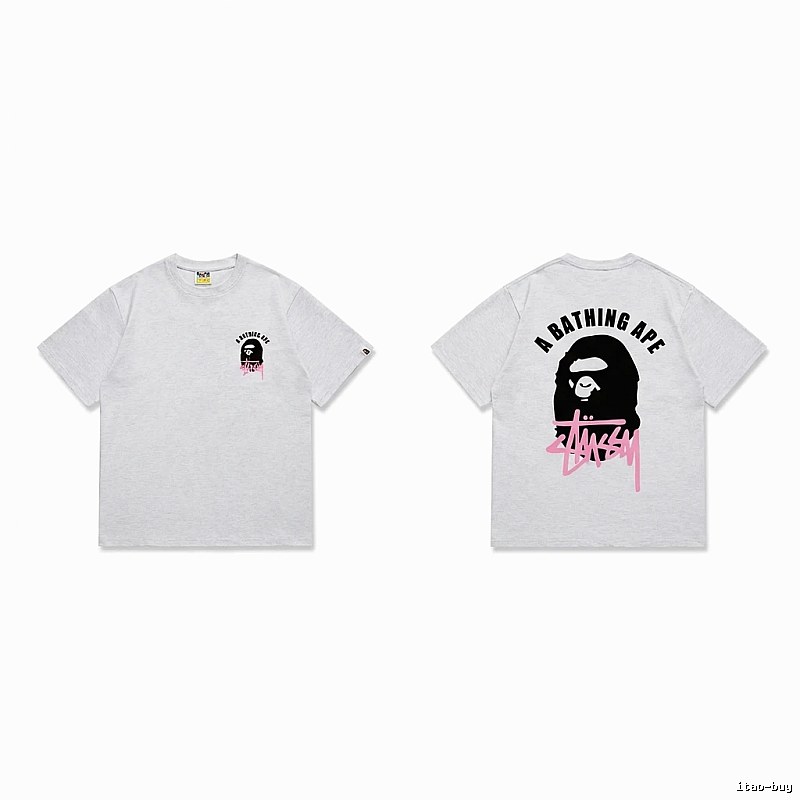 Bape Pink Trendy and Cool Short-sleeve Shirt