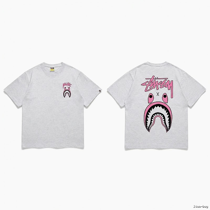 Bape Shark Co-branded Light Grey T-shirt