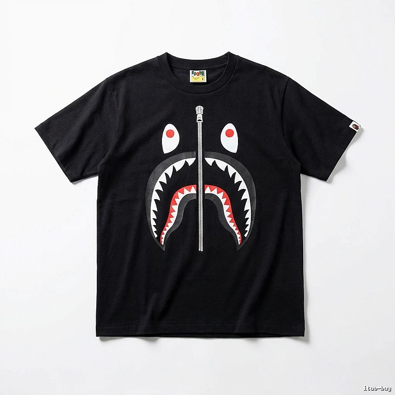 Bape Shark series black short-sleeved shirt