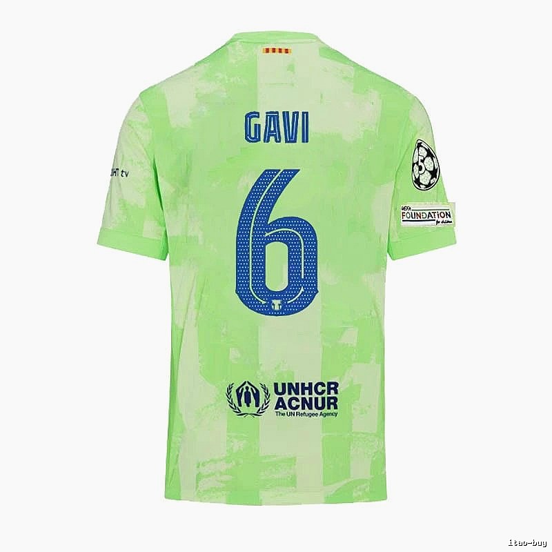 Barcelona Relaxed Gavi #6 soccer jersey Blue Red Barcelona with Versatile Design