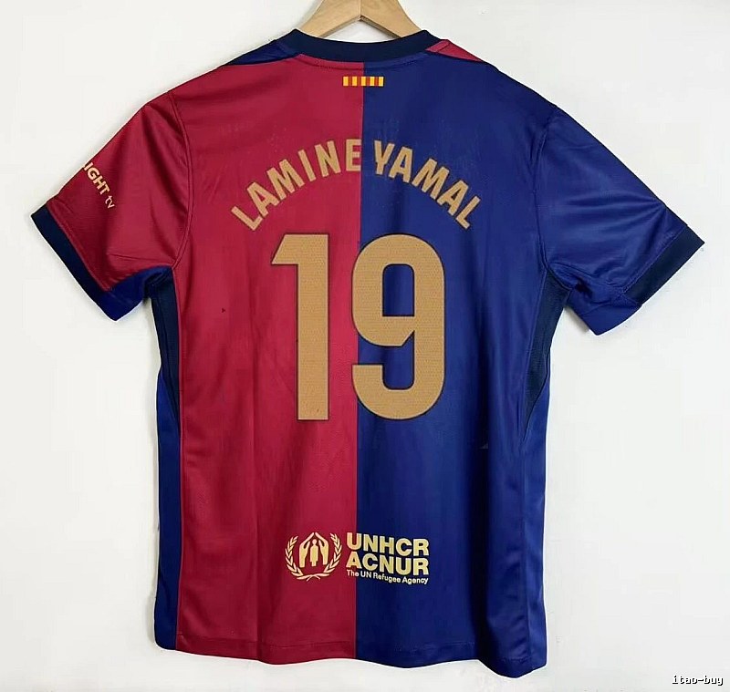 Barcelona Streetwear Gavi #6 soccer jersey Blue Red Barcelona with Logo Accent