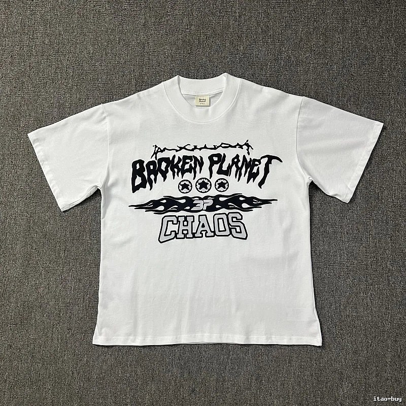 Broken Planet Compact Graphic T-shirt White Cotton Bold for Smart Casual Looks
