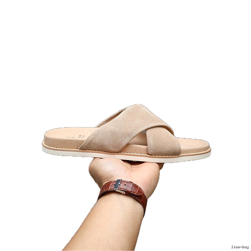 Brunello Cucinelli Casual Style Sand-colored Slide Sandals