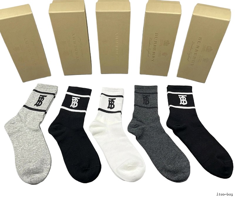 Burberry alphabet-style socks (black/white/grey)