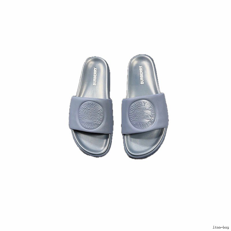 Burberry Embossed Knight Pattern Minimalist Dusty Blue Slides