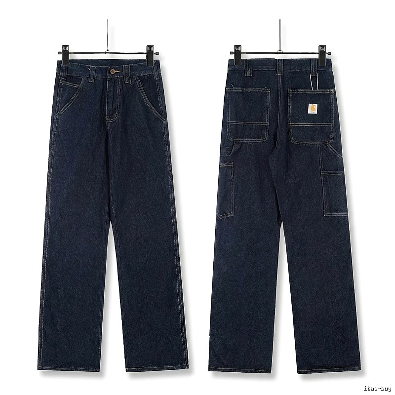 Carhartt workwear style dark blue jeans