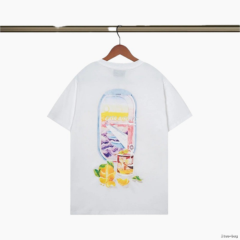 Casablanca Aviation Series Trendy Brand White T-shirt