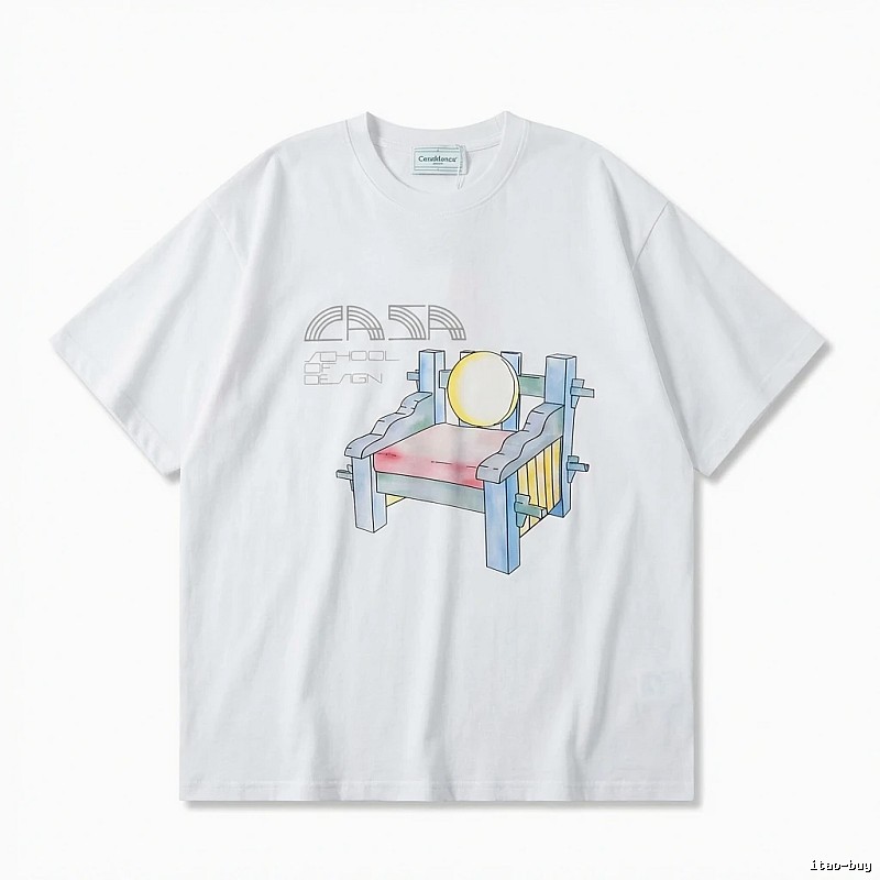 Casablanca cartoon-style white T-shirt