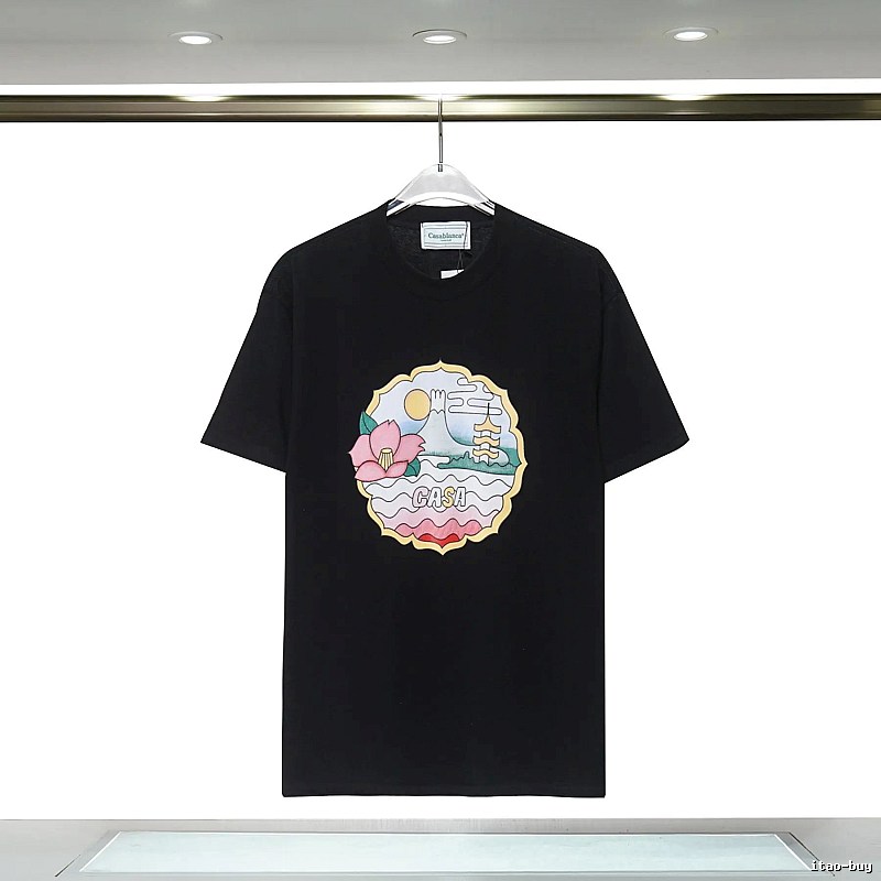 Casablanca Print Retro Style Black T-shirt