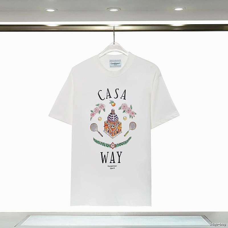 Casablanca printed casual white T-shirt