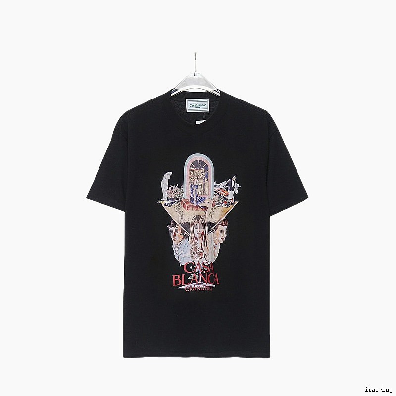 Casablanca Printed Trendy Black T-shirt