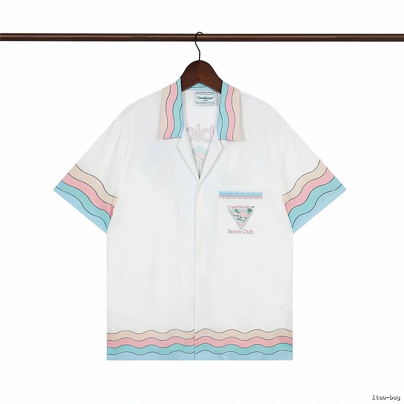 Casablanca stripe retro-style white shirt