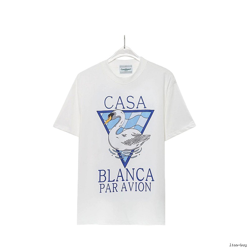 Casablanca Swan Print White T-shirt