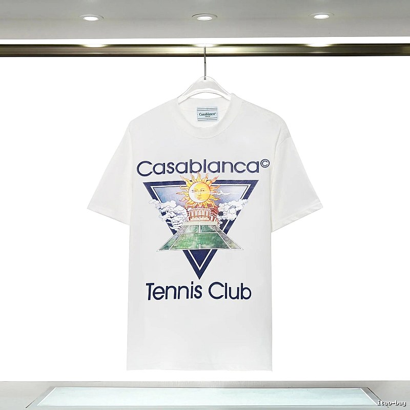 Casablanca White T-shirt with Sun Print