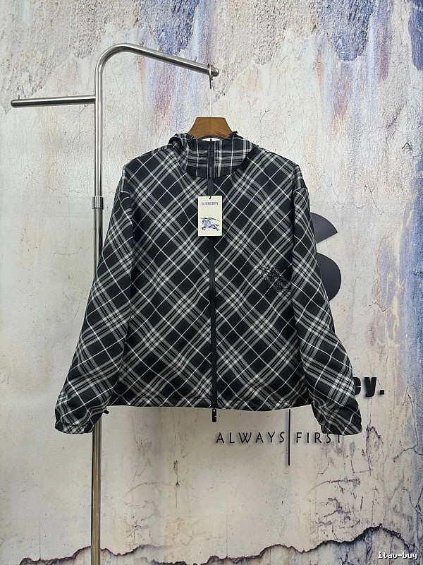 Check Zip Jacket with Burberry Branding