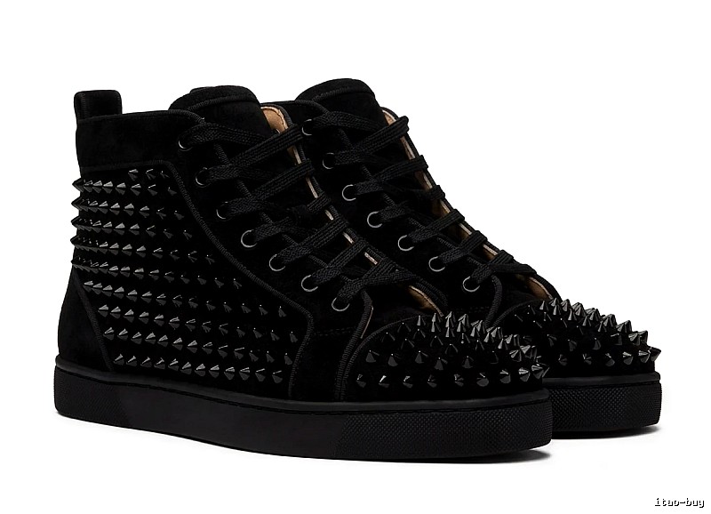 Christian Louboutin Rivet Punk Style Black Shoes
