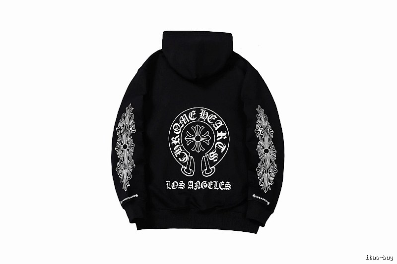 Chrome Hearts 2088-26 Black Cross Graphic Hoodie Streetwear Look