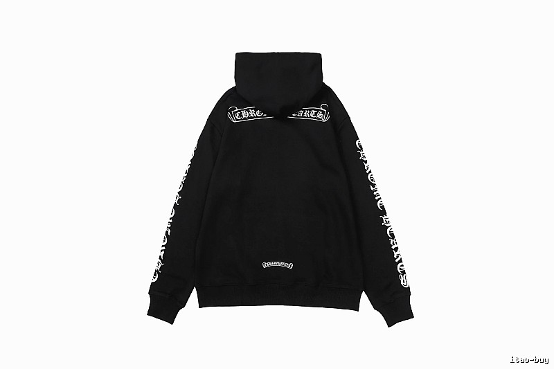 Chrome Hearts 2088-96 Black Cross Graphic Hoodie Airport Outfit